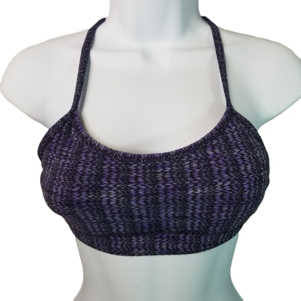 Lululemon power y purple black sports bra - Picture 1 of 6